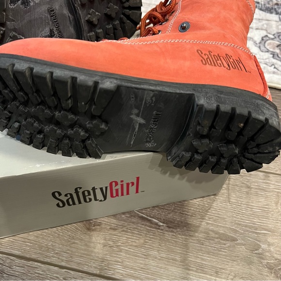 Women’s Safety Girl Pink Steel Toe Faux Fur lined size 6 non slip boots - Picture 6 of 9